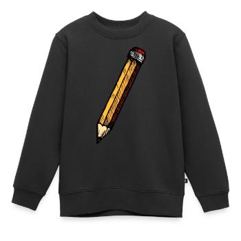 Croquis au crayon dessiné à la main - Sweat Premium enfant bio - noir - Devant - AI Model Kid Female (0cm)