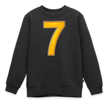 Zahl Sieben - Zahl 7 Nummer - Kinder Premium Organic Sweatshirt - Schwarz - Vorne - AI Model Kid Female (0cm)