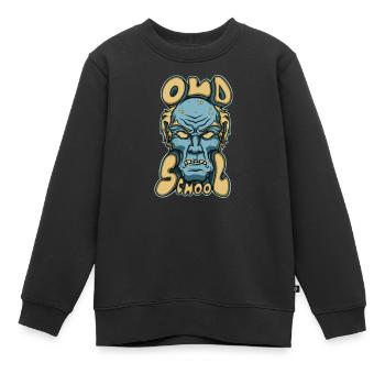 Oldschool - Kinder Premium Organic Sweatshirt - Schwarz - Vorne - AI Model Kid Female (0cm)