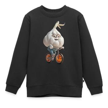 Knoblauch Fahrrad - Kinder Premium Organic Sweatshirt - Schwarz - Vorne - AI Model Kid Female (0cm)
