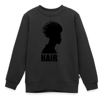 Silouette d’une chevelure - Sweat Premium enfant bio - noir - Devant - AI Model Kid Female (0cm)