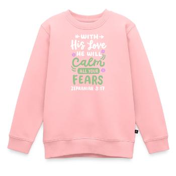 Christlicher Bibelvers - Kinder Premium Organic Sweatshirt - Rosa - Vorne - AI Model Kid Female (0cm)