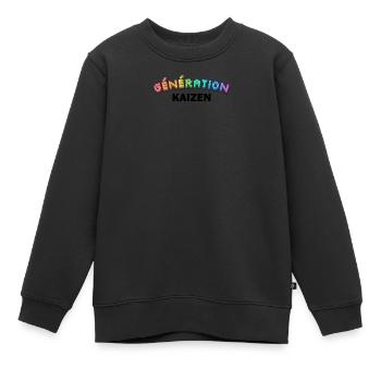 GENERATION KAIZEN BLACK - Kids Premium Organic Sweatshirt - black - Front - AI Model Kid Female (0cm)