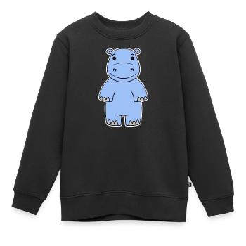 Nilpferd - Kinder Premium Organic Sweatshirt - Schwarz - Vorne - AI Model Kid Female (0cm)