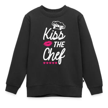 Kiss The Chef - Kinder Premium Organic Sweatshirt - Schwarz - Vorne - AI Model Kid Female (0cm)
