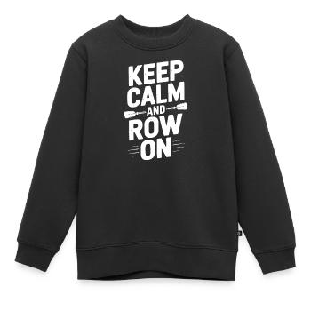 Restez calme et ramez - Sweat Premium enfant bio - noir - Devant - AI Model Kid Female (0cm)