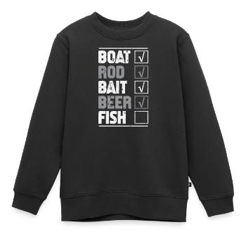 Pêcheurs Pêcheurs Pêcheurs Pêcheurs Pêcheurs Sportifs - Sweat Premium enfant bio - noir - Devant - AI Model Kid Female (0cm)