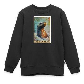 Lions de mer Lion de mer - Sweat Premium enfant bio - noir - Devant - AI Model Kid Female (0cm)