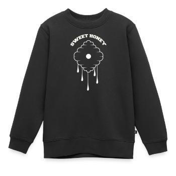 Honigwabe Tropfen Design - Kinder Premium Organic Sweatshirt - Schwarz - Vorne - AI Model Kid Female (0cm)