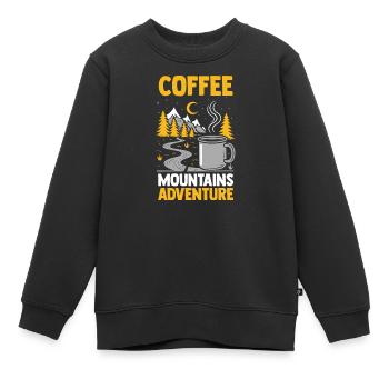 Hiking Mountain Trail Backpacking Outdoors Poaching - Kids Premium Organic Sweatshirt - black - Front - AI Model Kid Female (0cm)