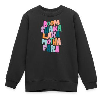 Fette Farbburst-Typografie - Kinder Premium Organic Sweatshirt - Schwarz - Vorne - AI Model Kid Female (0cm)