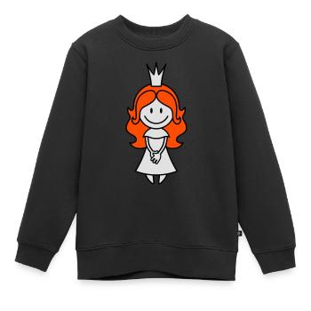 vl025b_prinzessin_3c - Kinder Premium Organic Sweatshirt - Schwarz - Vorne - AI Model Kid Female (0cm)