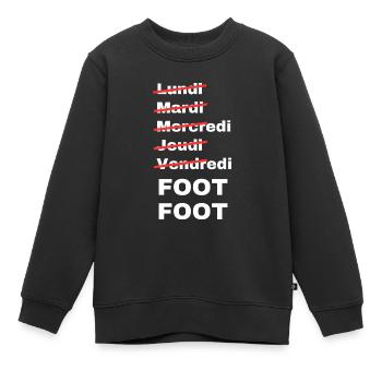 week-end foot - Sweat Premium enfant bio - noir - Devant - AI Model Kid Female (0cm)