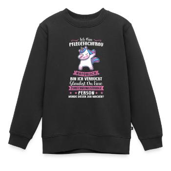 Krankenhaus Pflegefachfrau Pflegerin Geschenk - Kinder Premium Organic Sweatshirt - Schwarz - Vorne - AI Model Kid Female (0cm)