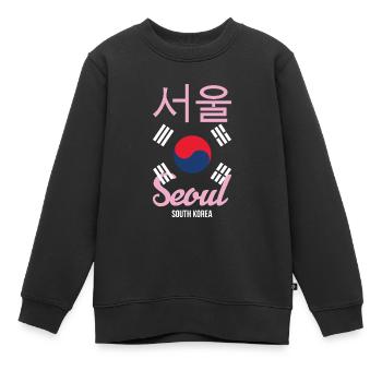 Seoul Korea Südkorea Koreanisch Stadt K-Pop Spruch - Kinder Premium Organic Sweatshirt - Schwarz - Vorne - AI Model Kid Female (0cm)