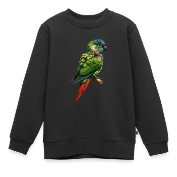 Grünwangen-Conure Niedlicher Conure-Papagei - Kinder Premium Organic Sweatshirt - Schwarz - Vorne - AI Model Kid Female (0cm)