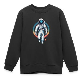 Der Astronaut im All - Kinder Premium Organic Sweatshirt - Schwarz - Vorne - AI Model Kid Female (0cm)
