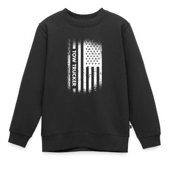 Tow Trucker US Flag Tow Truck Operator - Kinder Premium Organic Sweatshirt - Schwarz - Vorne - AI Model Kid Female (0cm)
