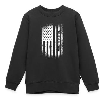Rider Us Flag Cross Country - Kinder Premium Organic Sweatshirt - Schwarz - Vorne - AI Model Kid Female (0cm)