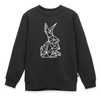Hase Geometrie Linien - Kinder Premium Organic Sweatshirt - Schwarz - Vorne - AI Model Kid Female (0cm)