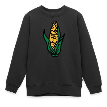 Corn maïs maïs corncob - Sweat Premium enfant bio - noir - Devant - AI Model Kid Female (0cm)