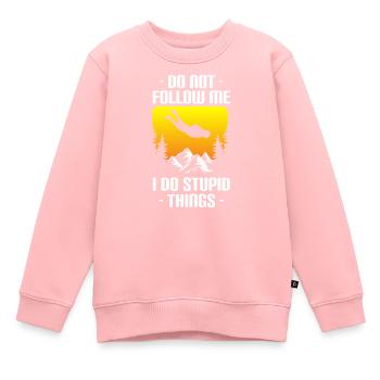 Parapente Parachutisme Aviation - Sweat Premium enfant bio - rose - Devant - AI Model Kid Female (0cm)