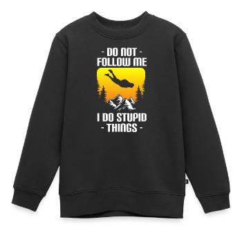 Gleitschirmfliegen Fallschirmspringer Flugsport - Kinder Premium Organic Sweatshirt - Schwarz - Vorne - AI Model Kid Female (0cm)