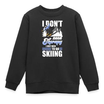 Ski Ski Holiday Moniteur de ski Piste de ski - Sweat Premium enfant bio - noir - Devant - AI Model Kid Female (0cm)