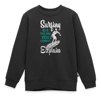 Wassersport Surfergirl Sport Cool - Kinder Premium Organic Sweatshirt - Schwarz - Vorne - AI Model Kid Female (0cm)