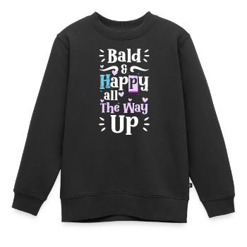 Coupe de cheveux sans poils à tête chauve - Sweat Premium enfant bio - noir - Devant - AI Model Kid Female (0cm)