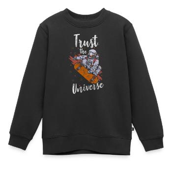 Astronaut Stern Astronomie Kosmos - Kinder Premium Organic Sweatshirt - Schwarz - Vorne - AI Model Kid Female (0cm)