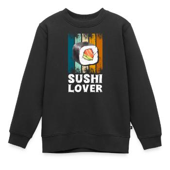 Sushi Riz Nourriture préférée Soja - Sweat Premium enfant bio - noir - Devant - AI Model Kid Female (0cm)