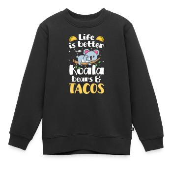 Eukalyptus Tierschutz Wald - Kinder Premium Organic Sweatshirt - Schwarz - Vorne - AI Model Kid Female (0cm)