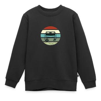 Retro Style - Kinder Premium Organic Sweatshirt - Schwarz - Vorne - AI Model Kid Female (0cm)