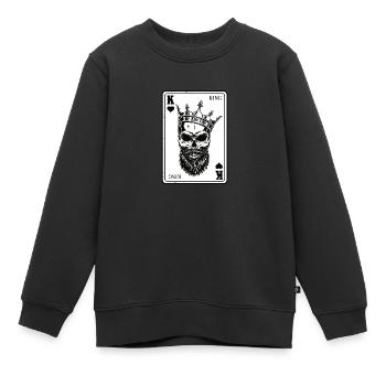 King And Queen Skull - 2/2 Card Hearts Flush - Sweat Premium enfant bio - noir - Devant - AI Model Kid Female (0cm)