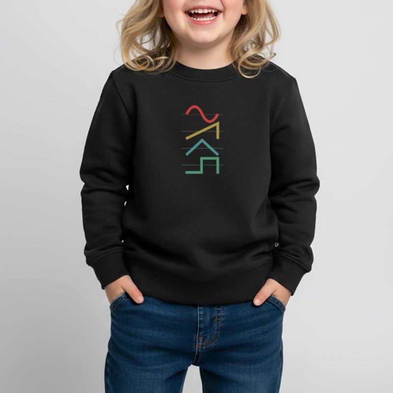 Vintage Analog Synthesizer Techno Waveform - Synth Kinder Premium Organic Sweatshirt