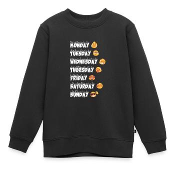 Emoji journées de la semaine émotions Mondemojitag - Sweat Premium enfant bio - noir - Devant - AI Model Kid Female (0cm)
