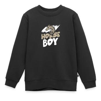 chevaux jeunes - Sweat Premium enfant bio - noir - Devant - AI Model Kid Female (0cm)