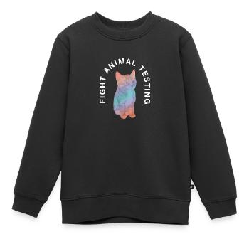 Fight animal testing I Tierversuche - Kinder Premium Organic Sweatshirt - Schwarz - Vorne - AI Model Kid Female (0cm)