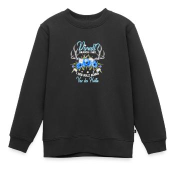 Dirndl Bois Assez Wiesn Bois Costume Traditionnel Chemise - Sweat Premium enfant bio - noir - Devant - AI Model Kid Female (0cm)