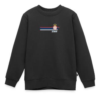 Serbie Srbija Patriotism Football Fan Jersey - Sweat Premium enfant bio - noir - Devant - AI Model Kid Female (0cm)