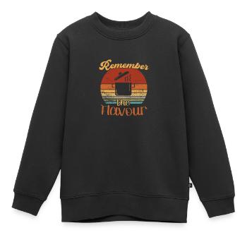 Remember the Flavour / Kochen - Kids Premium Organic Sweatshirt - black - Front - AI Model Kid Female (0cm)