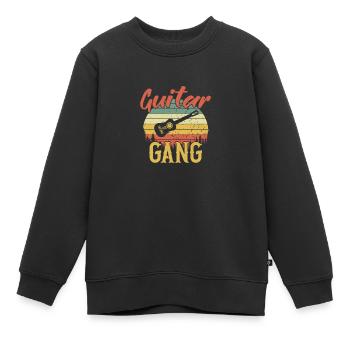 Guitar Gang / Gitarre - Kinder Premium Organic Sweatshirt - Schwarz - Vorne - AI Model Kid Female (0cm)