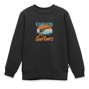 Reine des Guitares / Guitare - Sweat Premium enfant bio - noir - Devant - AI Model Kid Female (0cm)