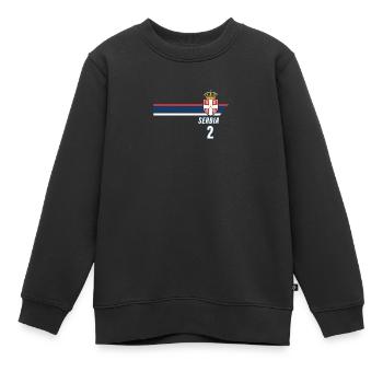 Serbie Srbija Patriotism Football Fan Jersey - Sweat Premium enfant bio - noir - Devant - AI Model Kid Female (0cm)