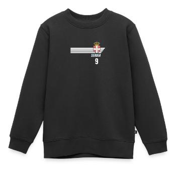 Serbien Srbija Patriotismus Fussball Fan Trikot - Kinder Premium Organic Sweatshirt - Schwarz - Vorne - AI Model Kid Female (0cm)