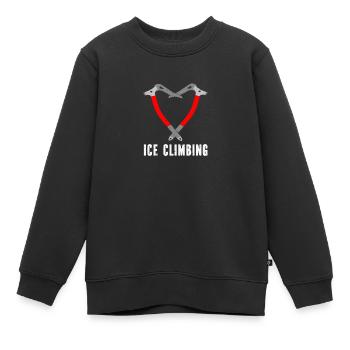 Ich Liebe Eisklettern Eiskletterer Eispickel - Kinder Premium Organic Sweatshirt - Schwarz - Vorne - AI Model Kid Female (0cm)