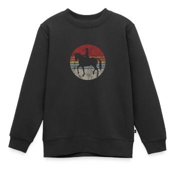 Dressage Cavalier de dressage Cheval d’équitation - Sweat Premium enfant bio - noir - Devant - AI Model Kid Female (0cm)