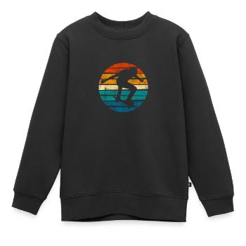 Skateboarder Skateboard Skater Skate Skateing - Sweat Premium enfant bio - noir - Devant - AI Model Kid Female (0cm)