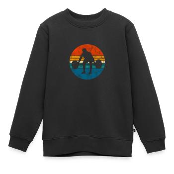 Musculation Bodybuilder GYM Fitnessstudio Retro - Sweat Premium enfant bio - noir - Devant - AI Model Kid Female (0cm)